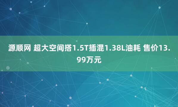 源顺网 超大空间搭1.5T插混1.38L油耗 售价13.99万元